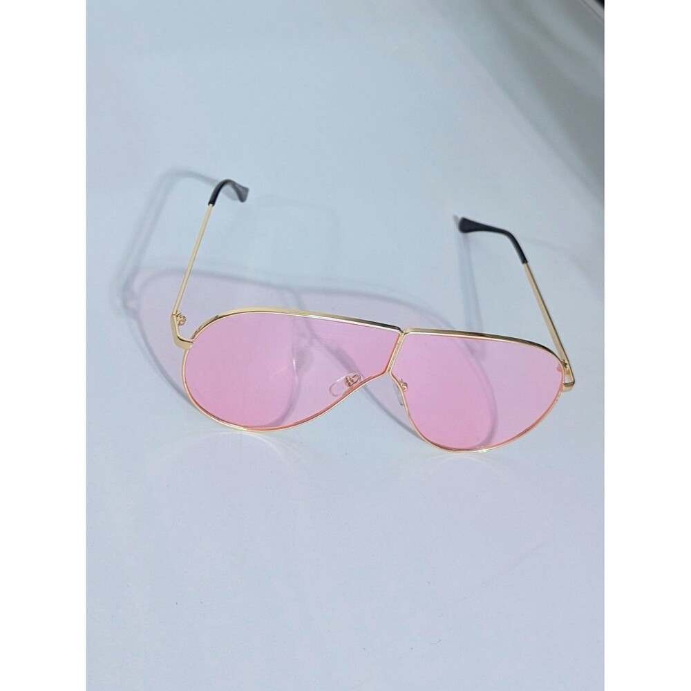 Gold Frame Pink Lens Aviator Sunglasses - Women Accessories